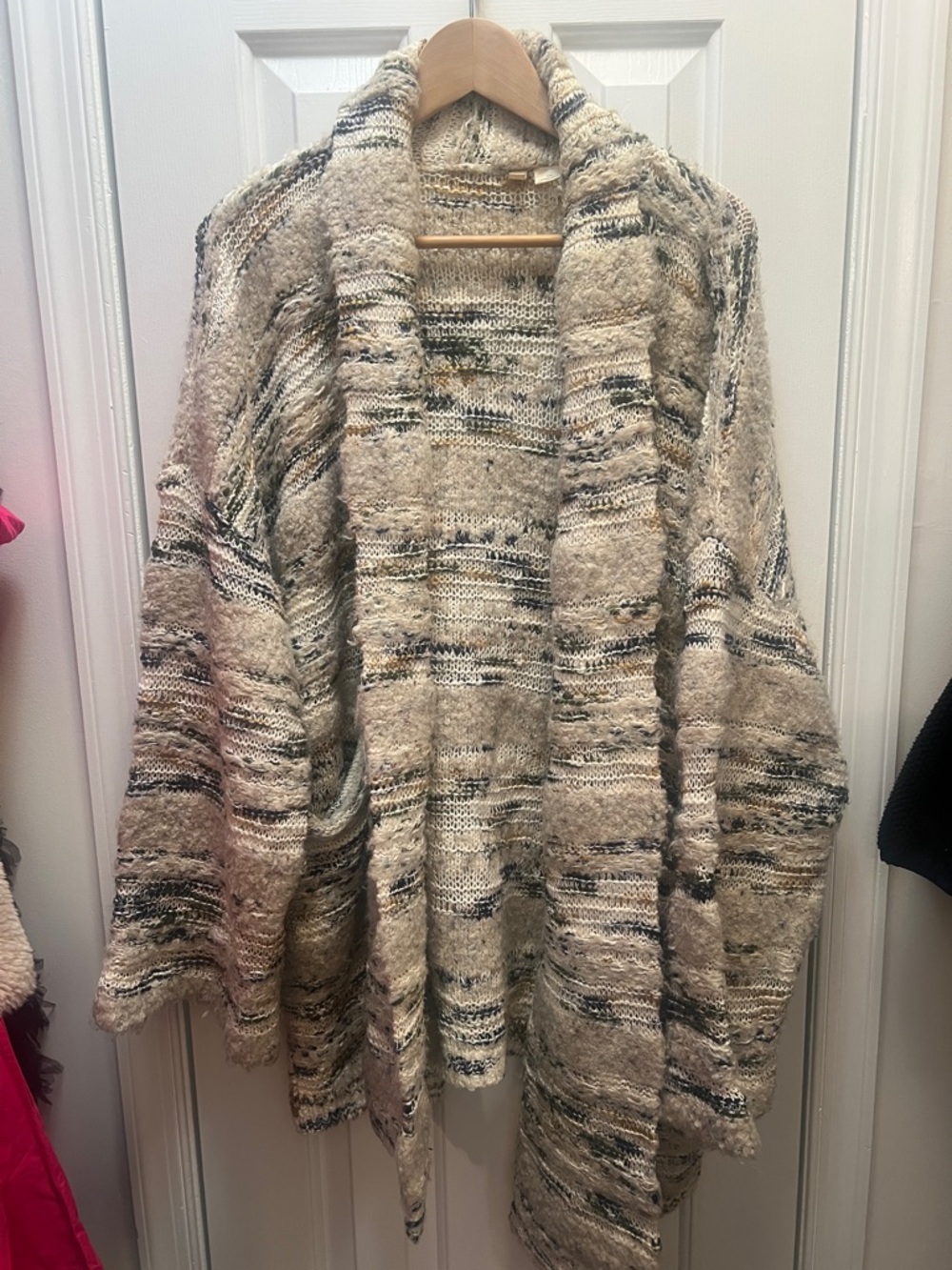 Anthropologie Moth Shawl Cardigan Sweater - Cream Multi Sz M